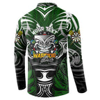 Personalised Warriors Maori Darts Button Sweatshirt New Zealand Darts Silver Fern