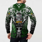 Personalised Warriors Maori Darts Button Sweatshirt New Zealand Darts Silver Fern