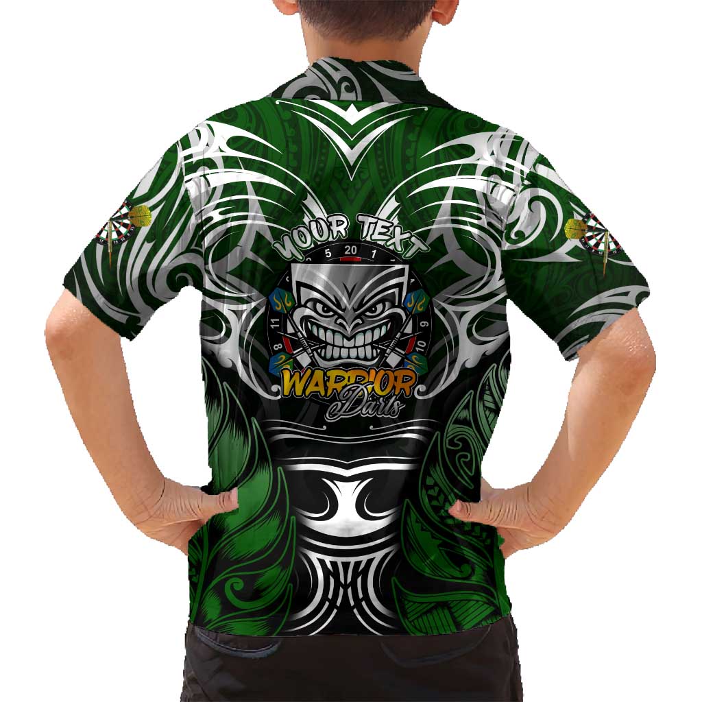 Personalised Warriors Maori Darts Family Matching Off Shoulder Maxi Dress and Hawaiian Shirt New Zealand Darts Silver Fern