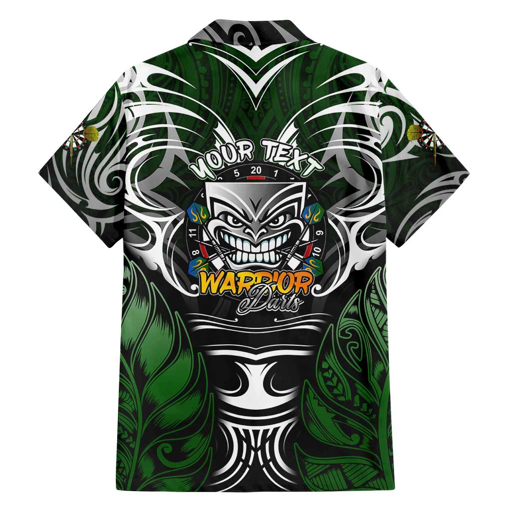 Personalised Warriors Maori Darts Family Matching Off Shoulder Short Dress and Hawaiian Shirt New Zealand Darts Silver Fern
