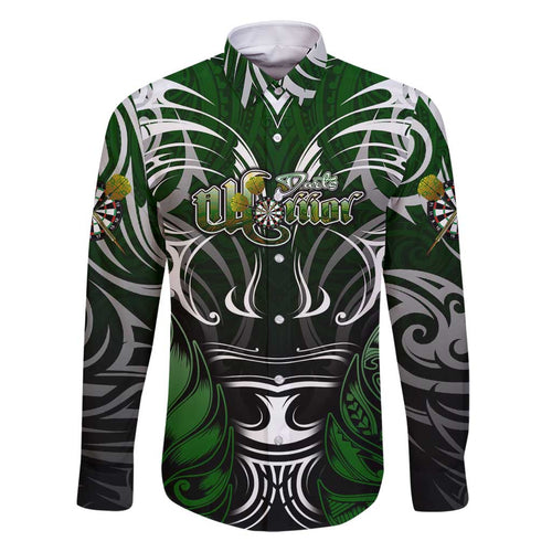 Personalised Warriors Maori Darts Family Matching Off Shoulder Short Dress and Hawaiian Shirt New Zealand Darts Silver Fern