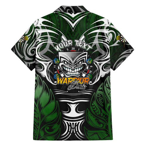 Personalised Warriors Maori Darts Hawaiian Shirt New Zealand Darts Silver Fern