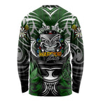 Personalised Warriors Maori Darts Long Sleeve Shirt New Zealand Darts Silver Fern