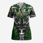 Personalised Warriors Maori Darts Scrub Top New Zealand Darts Silver Fern - Aussie Hoodie