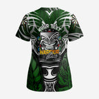 Personalised Warriors Maori Darts Scrub Top New Zealand Darts Silver Fern - Aussie Hoodie