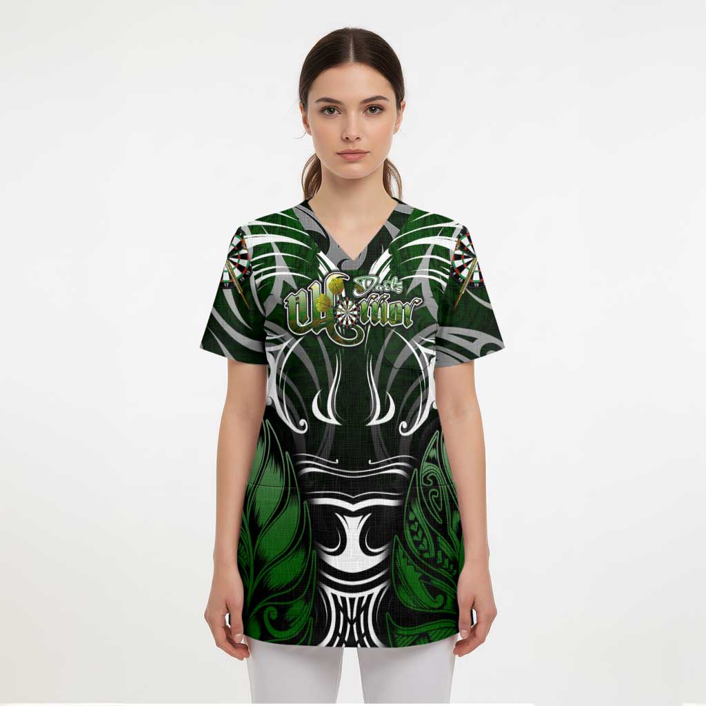 Personalised Warriors Maori Darts Scrub Top New Zealand Darts Silver Fern - Aussie Hoodie