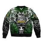 Personalised Warriors Maori Darts Sleeve Zip Bomber Jacket New Zealand Darts Silver Fern