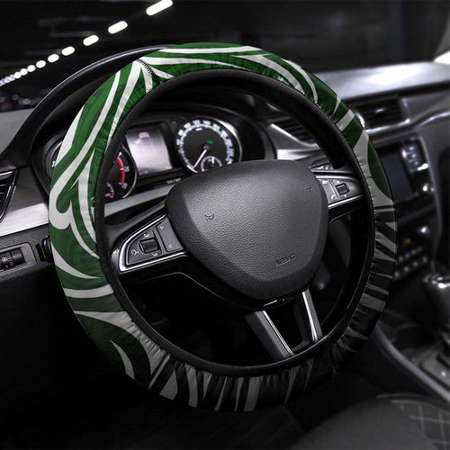 Warriors Maori Darts Steering Wheel Cover New Zealand Darts Silver Fern