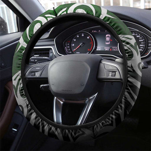 Warriors Maori Darts Steering Wheel Cover New Zealand Darts Silver Fern