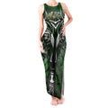Personalised Warriors Maori Darts Tank Maxi Dress New Zealand Darts Silver Fern