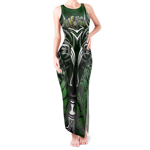 Personalised Warriors Maori Darts Tank Maxi Dress New Zealand Darts Silver Fern