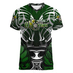 Personalised Warriors Maori Darts Women V-Neck T-Shirt New Zealand Darts Silver Fern