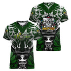 Personalised Warriors Maori Darts Women V-Neck T-Shirt New Zealand Darts Silver Fern