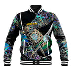 Personalised New Zealand Darts Baseball Jacket NZ Paua Shell Maori Fern