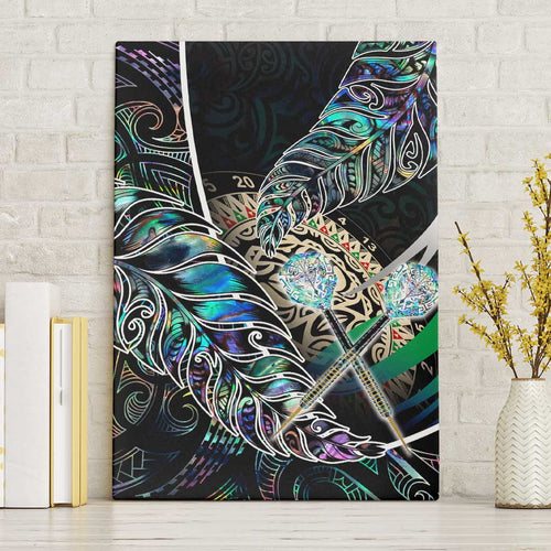 New Zealand Darts Canvas Wall Art NZ Paua Shell Maori Fern