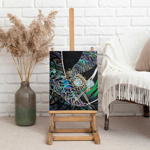 New Zealand Darts Canvas Wall Art NZ Paua Shell Maori Fern