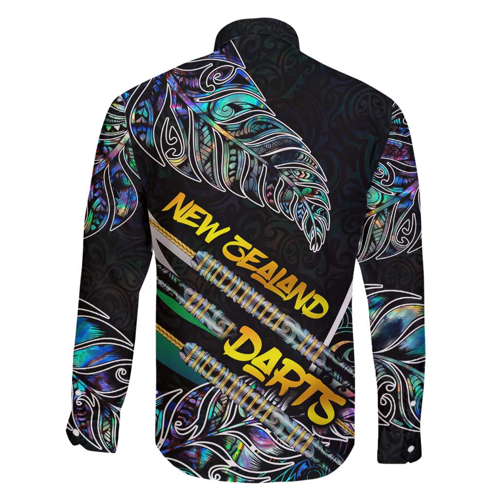 Personalised New Zealand Darts Family Matching Off Shoulder Maxi Dress and Hawaiian Shirt NZ Paua Shell Maori Fern