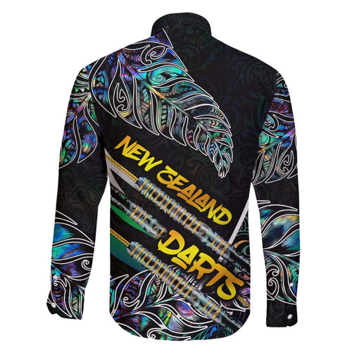 Personalised New Zealand Darts Family Matching Off Shoulder Maxi Dress and Hawaiian Shirt NZ Paua Shell Maori Fern
