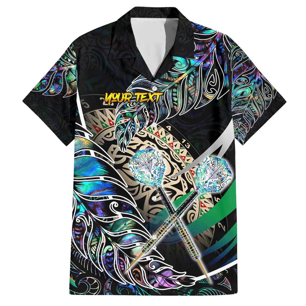 Personalised New Zealand Darts Family Matching Puletasi and Hawaiian Shirt NZ Paua Shell Maori Fern