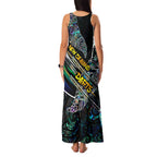 Personalised New Zealand Darts Family Matching Tank Maxi Dress and Hawaiian Shirt NZ Paua Shell Maori Fern