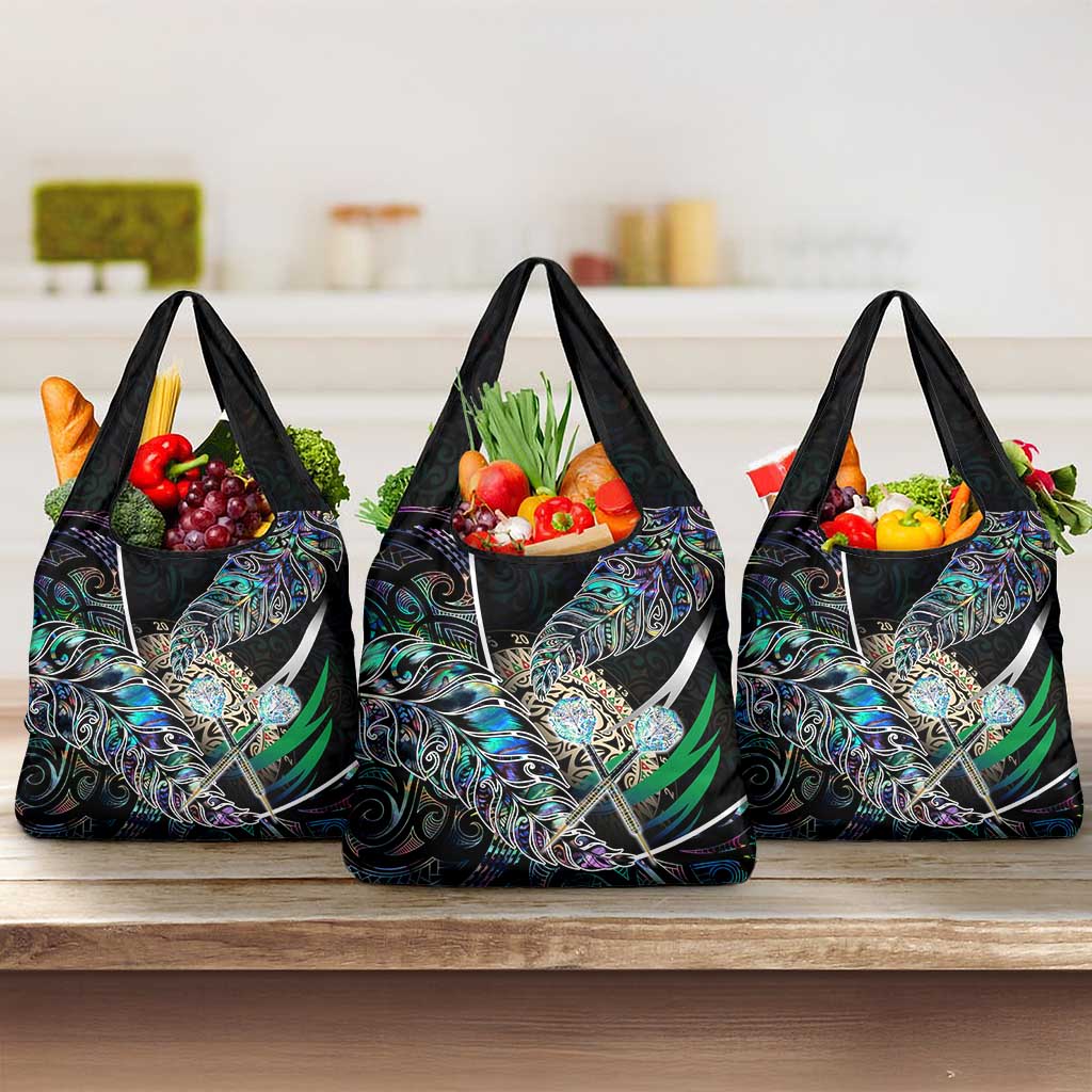 New Zealand Darts Grocery Bag NZ Paua Shell Maori Fern