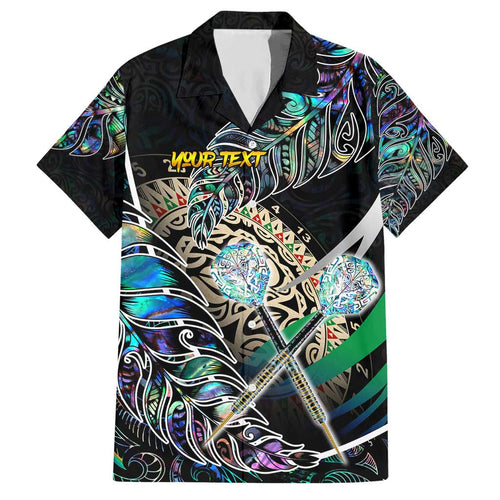 Personalised New Zealand Darts Hawaiian Shirt NZ Paua Shell Maori Fern