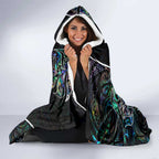 New Zealand Darts Hooded Blanket NZ Paua Shell Maori Fern