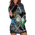 Personalised New Zealand Darts Hoodie Dress NZ Paua Shell Maori Fern