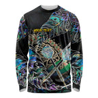 Personalised New Zealand Darts Long Sleeve Shirt NZ Paua Shell Maori Fern