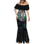 Personalised New Zealand Darts Mermaid Dress NZ Paua Shell Maori Fern
