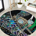 New Zealand Darts Round Carpet NZ Paua Shell Maori Fern