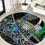New Zealand Darts Round Carpet NZ Paua Shell Maori Fern