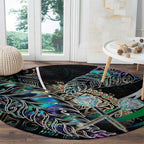 New Zealand Darts Round Carpet NZ Paua Shell Maori Fern