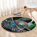New Zealand Darts Round Carpet NZ Paua Shell Maori Fern