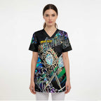 Personalised New Zealand Darts Scrub Top NZ Paua Shell Maori Fern - Aussie Hoodie