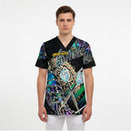 Personalised New Zealand Darts Scrub Top NZ Paua Shell Maori Fern - Aussie Hoodie