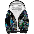 Personalised New Zealand Darts Sherpa Hoodie NZ Paua Shell Maori Fern