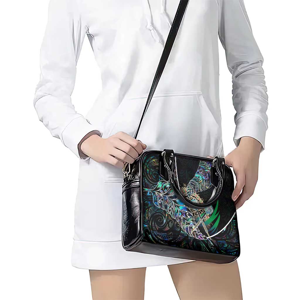 New Zealand Darts Shoulder Handbag NZ Paua Shell Maori Fern
