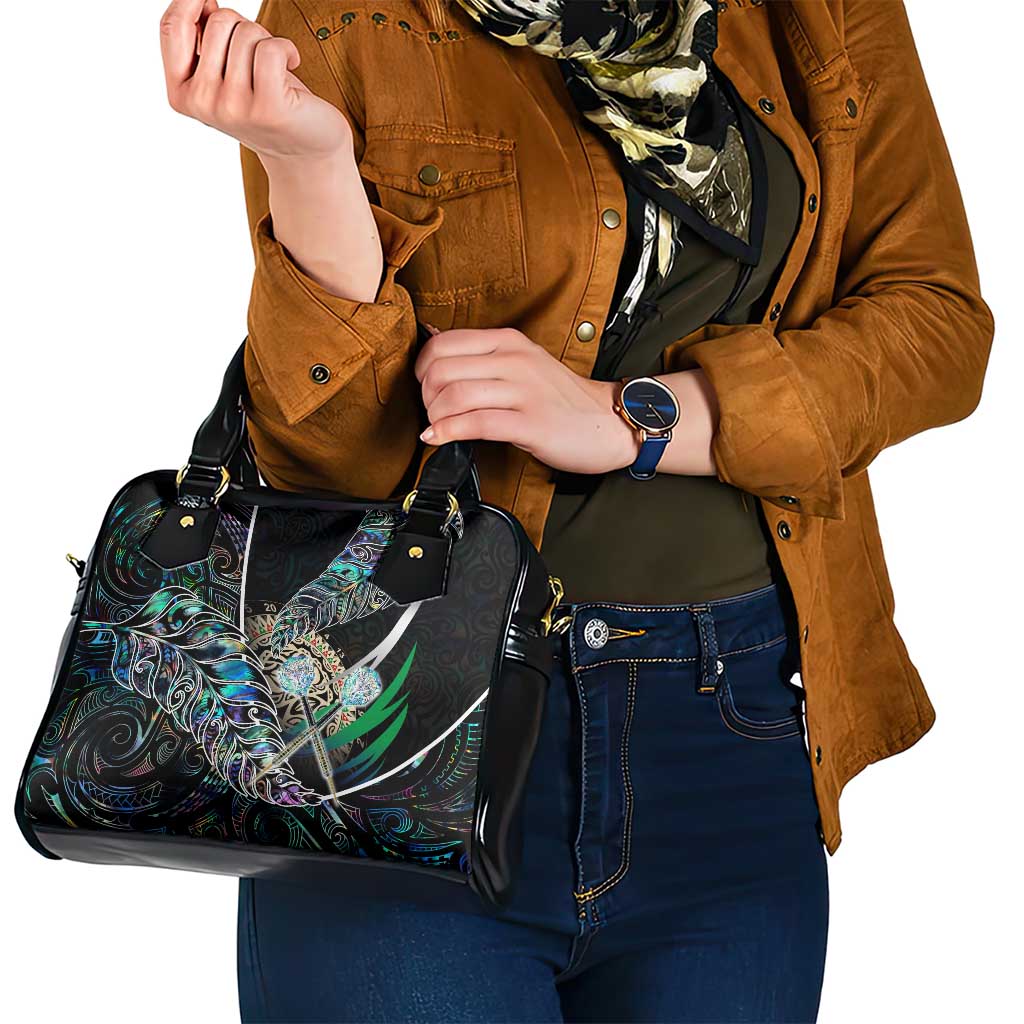 New Zealand Darts Shoulder Handbag NZ Paua Shell Maori Fern