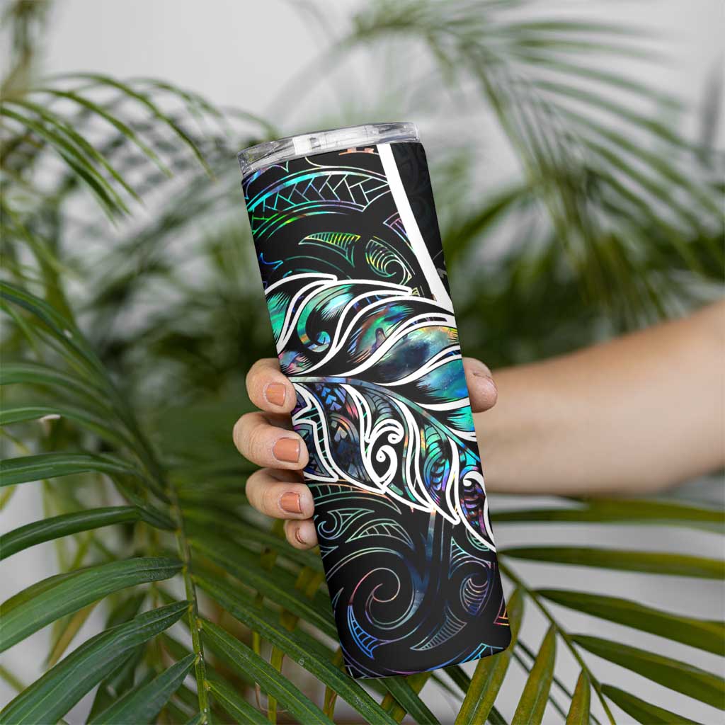 New Zealand Darts Skinny Tumbler NZ Paua Shell Maori Fern