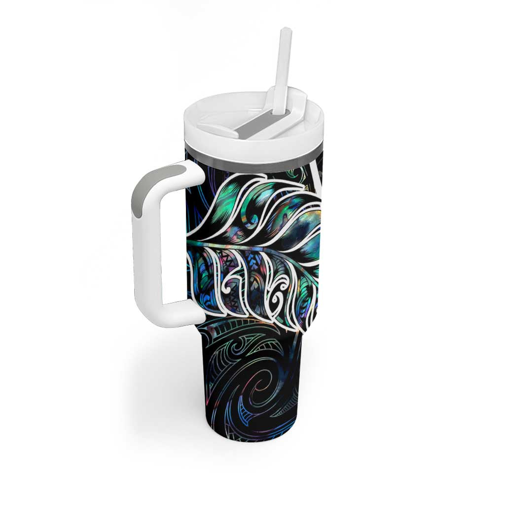 New Zealand Darts Tumbler With Handle NZ Paua Shell Maori Fern