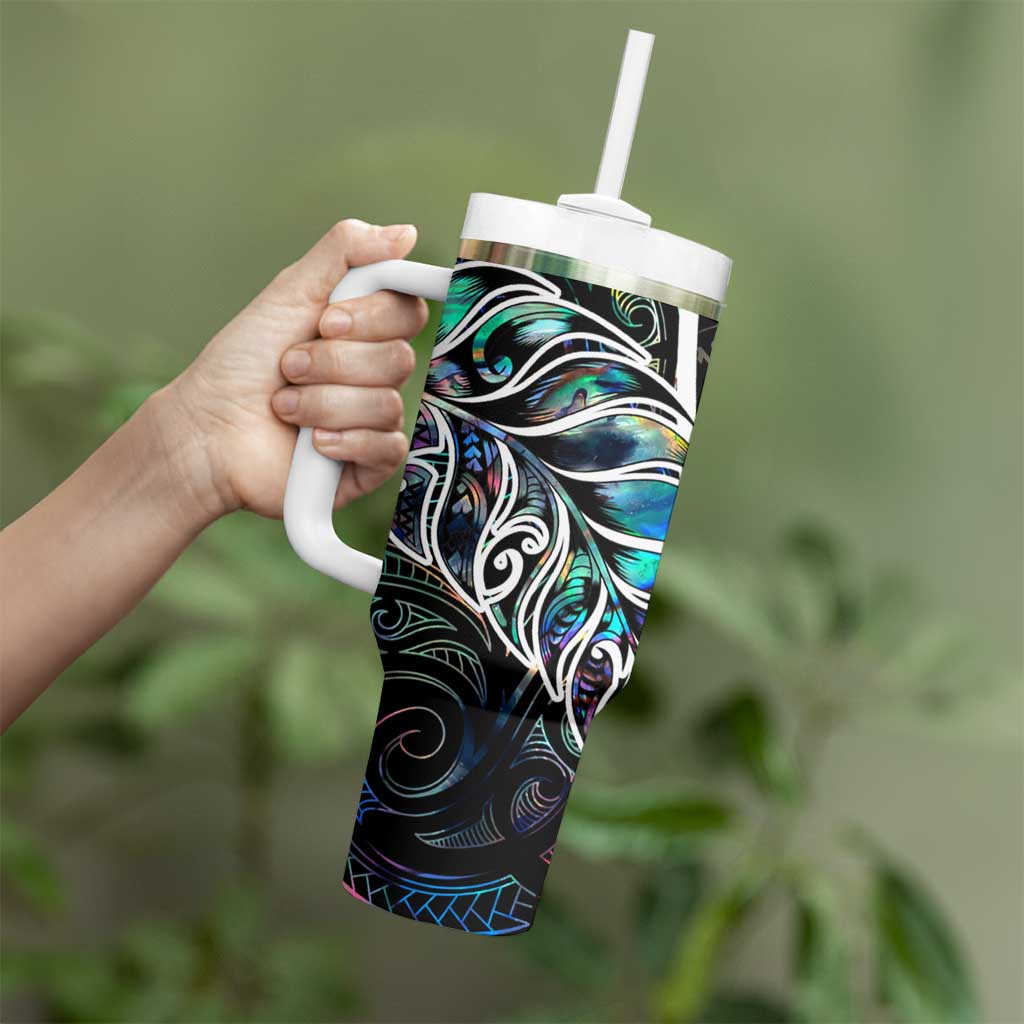New Zealand Darts Tumbler With Handle NZ Paua Shell Maori Fern