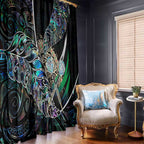 New Zealand Darts Window Curtain NZ Paua Shell Maori Fern