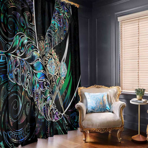 New Zealand Darts Window Curtain NZ Paua Shell Maori Fern