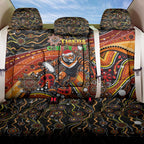 Merry Christmas Wests Tigers Back Car Seat Cover Aboriginal Santa Rugby Mascot - The Tigers