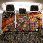 Merry Christmas Wests Tigers Back Car Seat Cover Aboriginal Santa Rugby Mascot - The Tigers