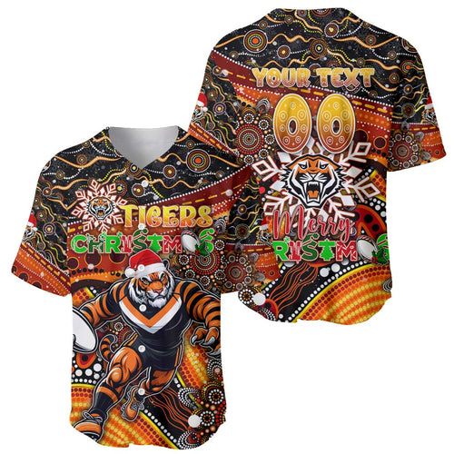 Merry Christmas Wests Tigers Baseball Jersey Aboriginal Santa Rugby Mascot - The Tigers