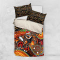 Merry Christmas Wests Tigers Bedding Set Aboriginal Santa Rugby Mascot - The Tigers
