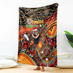 Merry Christmas Wests Tigers Blanket Aboriginal Santa Rugby Mascot - The Tigers