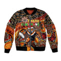 Merry Christmas Wests Tigers Bomber Jacket Aboriginal Santa Rugby Mascot - The Tigers